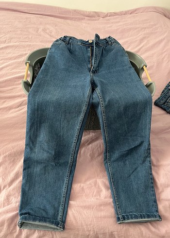 Mavi Loose Fit Midi Kot Pantolon