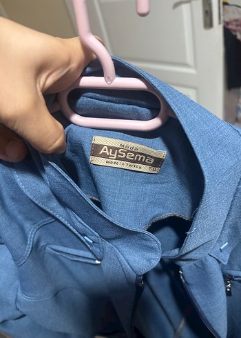 Kadın Uzun Kot Pardösü Fermuarlı - Görsel 5