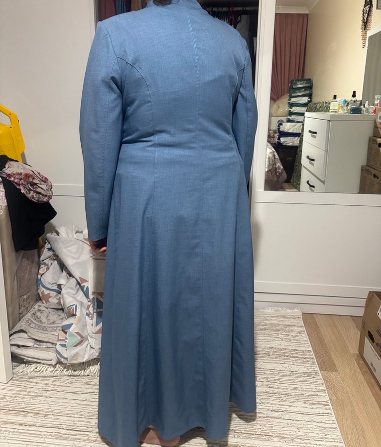 Kadın Uzun Kot Pardösü Fermuarlı - Görsel 3