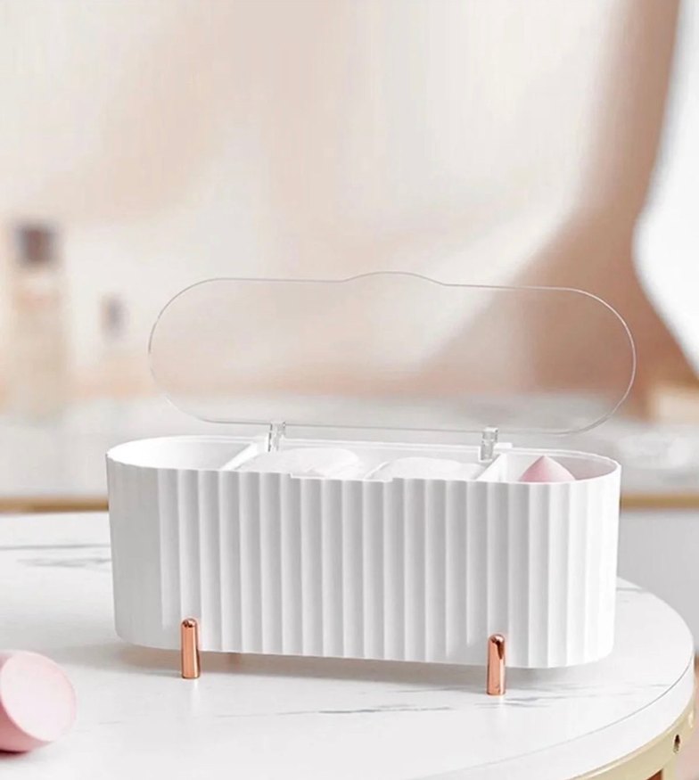 Beyaz Makyaj Organizer Kutusu Kapaklı - Görsel 2