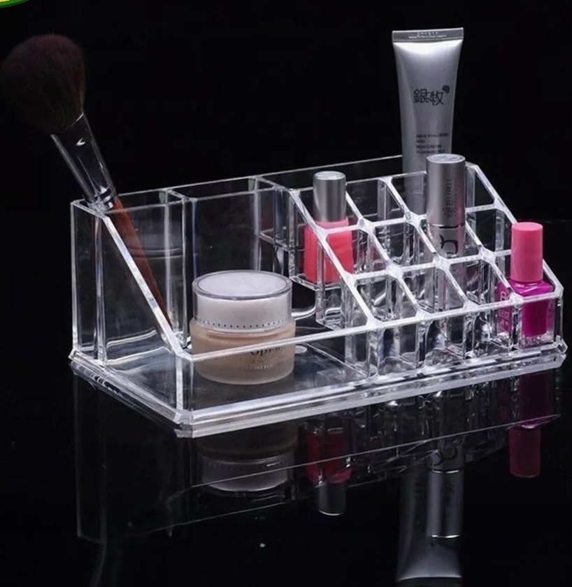 Bej Şeffaf Makyaj Organizer Kutusu - Görsel 2