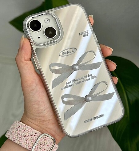 m Beden beyaz Renk İPhone 13/14 uyumlu aynalı kılıf