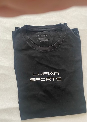 LUFIAN Siyah Spor Erkek Tişörtü