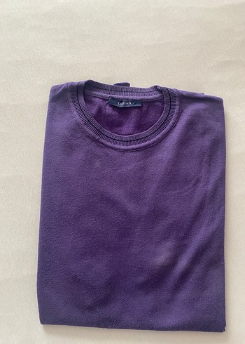 Mor Basic Bisiklet Yaka Sweatshirt