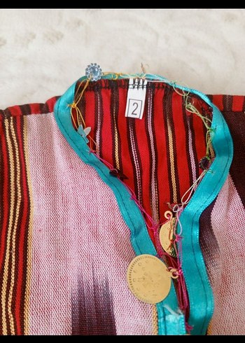 3-6 Ay Beden Kız Çocuk yöresel Çok Renkli Pileli Elbise