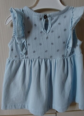 9-12 Ay Beden mavi Renk Tuffy yazlık bebek elbise