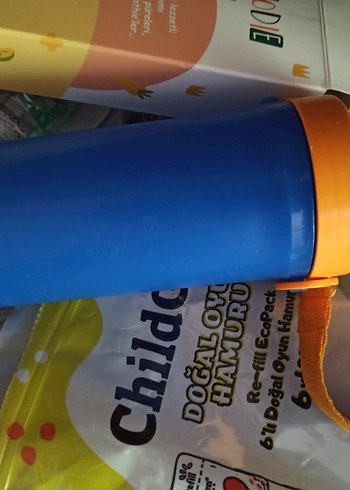 Beden Wee baby Renkli Pipetli Mavi Çocuk Matara