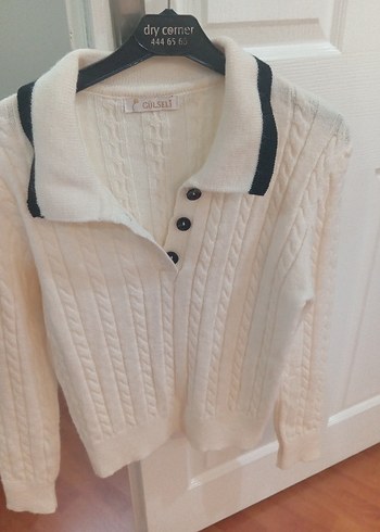 Düğmeli Gri Kadın Triko Kazak - Görsel 4