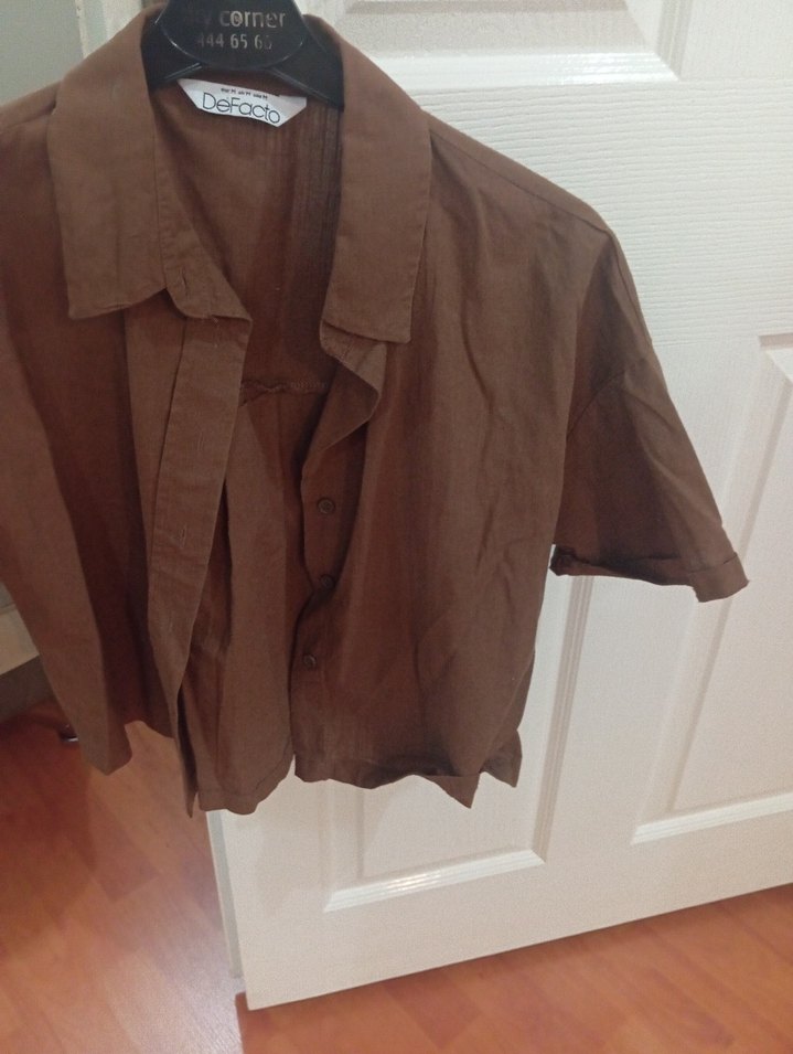 DeFacto bayan kahve gömlek - Görsel 3