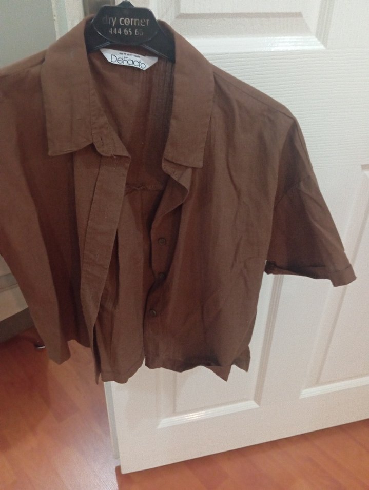 DeFacto bayan kahve gömlek - Görsel 2