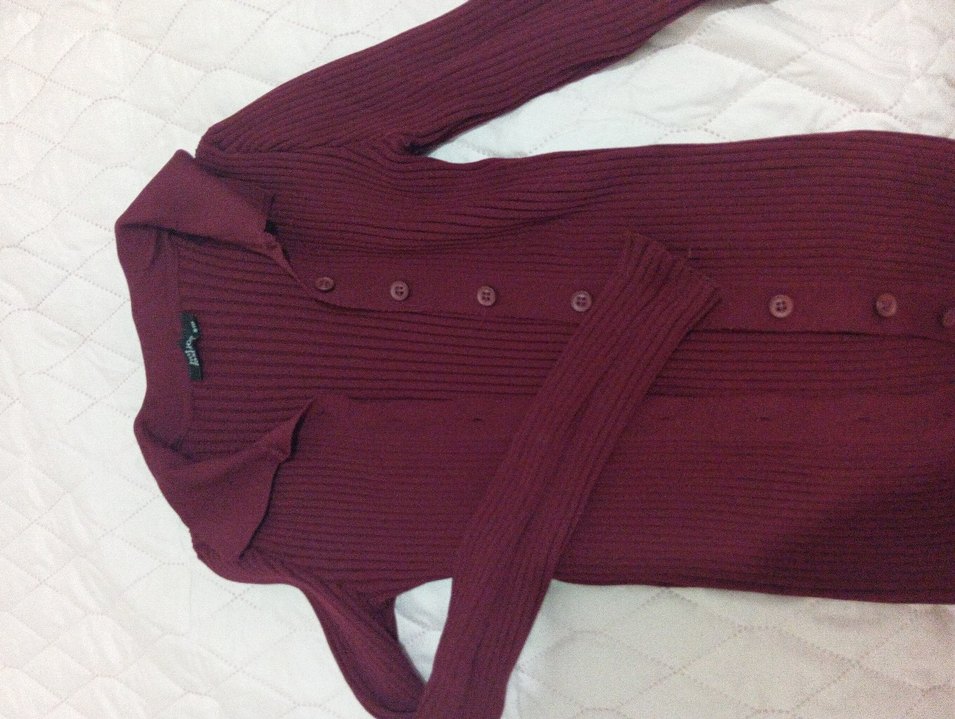 Bordo Düğmeli Balıkçı Kadın hırka dar kesim SM uyumlu - Görsel 2