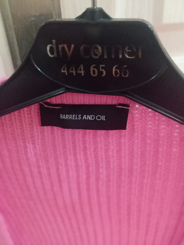 Düğmeli Pembe Kadın Triko Hırka - Görsel 3