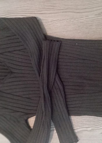 V Yaka Pilili Uzun Kollu Kadın Kazak - Görsel 2