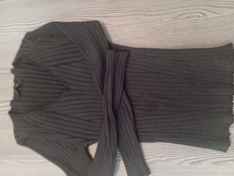 V Yaka Pilili Uzun Kollu Kadın Kazak - Görsel 2