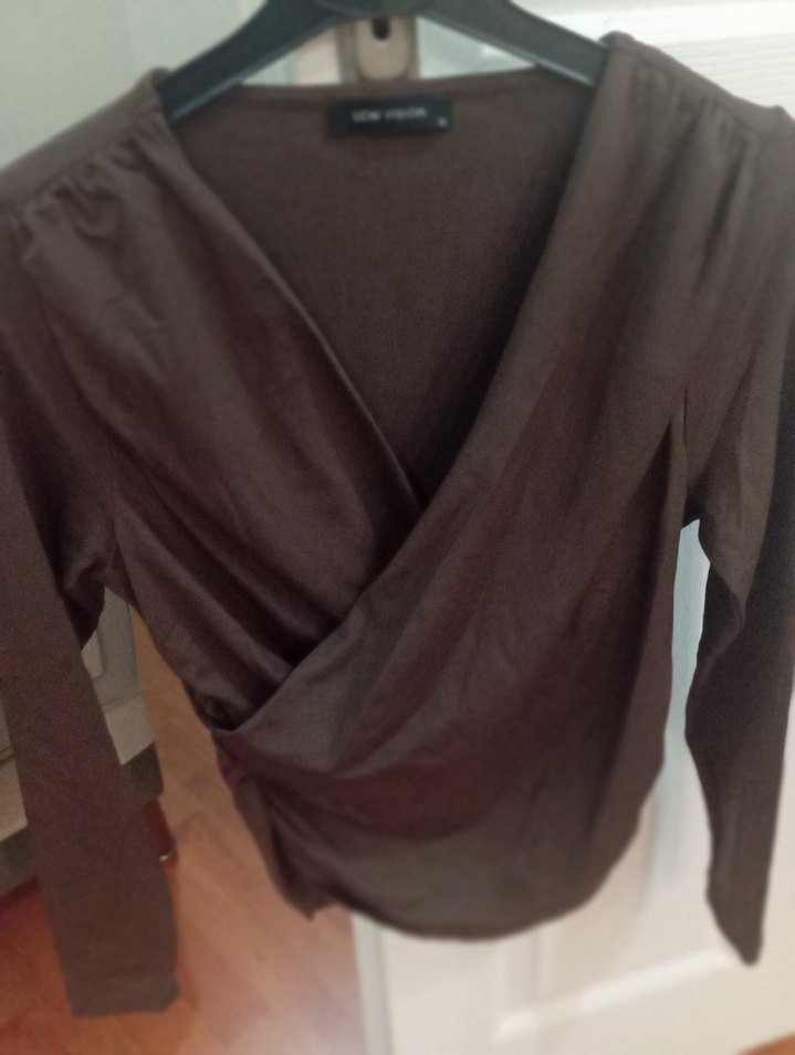 Kahverengi Kadın Süet Salaş Bluz - Görsel 3