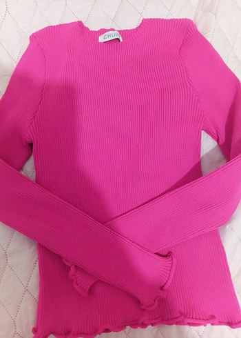 Pembe Kadın Triko Uzun Kollu Kazak - Görsel 2