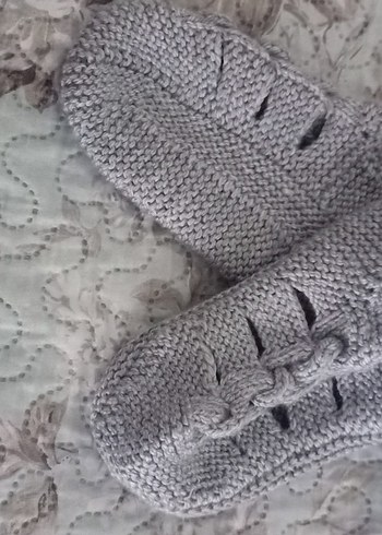 Nakışlı Çok Renkli Örgü patik - Görsel 3