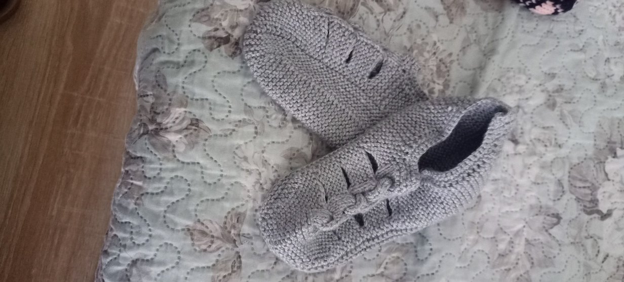 Nakışlı Çok Renkli Örgü patik - Görsel 3