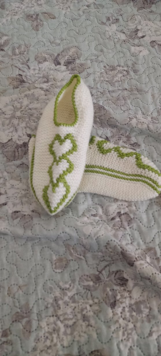 Nakışlı Çok Renkli Örgü patik - Görsel 4