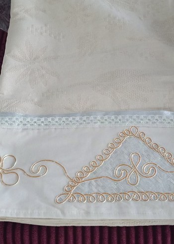 Nakışlı Beyaz pike seti - Görsel 3