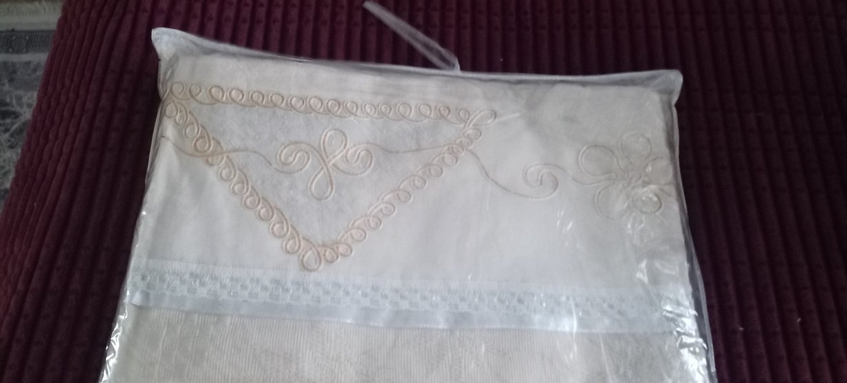 Nakışlı Beyaz pike seti - Görsel 5