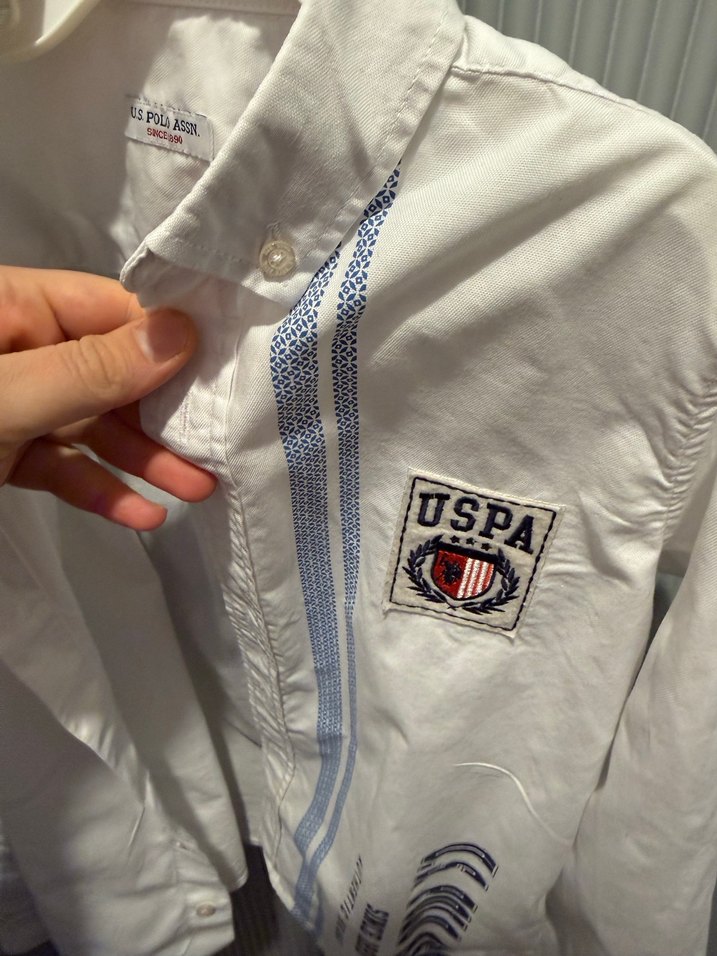 U.S. Polo Assn. Beyaz Uzun Kollu Erkek çocuk Gömlek - Görsel 3