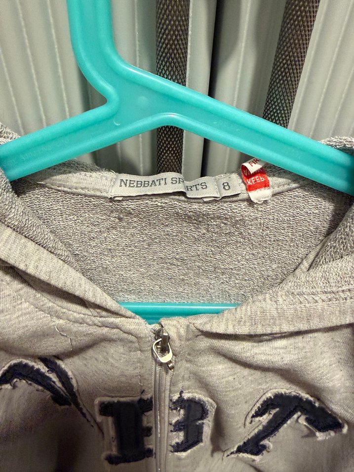 Gri Kapüşonlu Fermuarlı Erkek çocukSweatshirt - Görsel 2