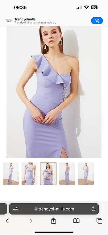 Zara Trendyol lila rengi abiye