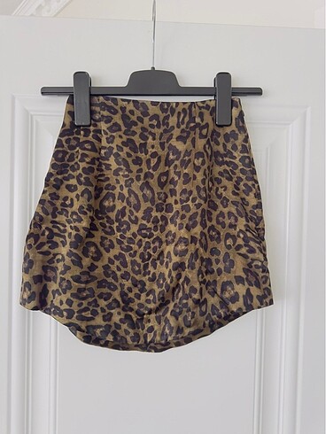 Zara leopar mini etek