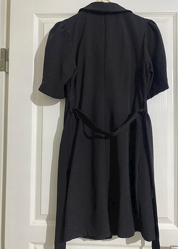 Kemerli Siyah Midi Kadın Ceket - Görsel 3