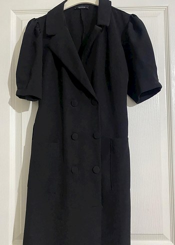 Kemerli Siyah Midi Kadın Ceket - Görsel 4