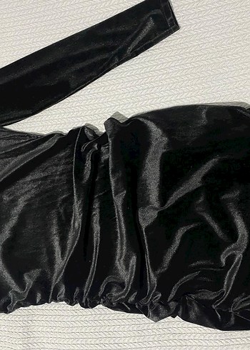 Uzun Kollu Drapeli Siyah Gotik Elbise - Görsel 3