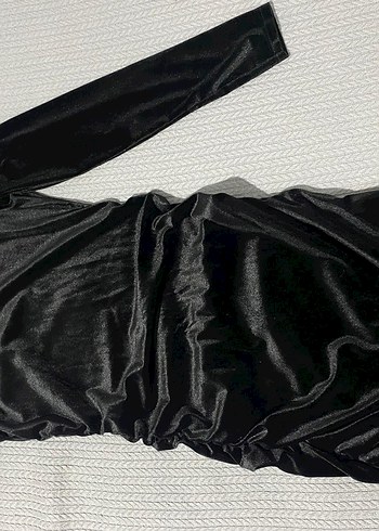 Uzun Kollu Drapeli Siyah Gotik Elbise - Görsel 2