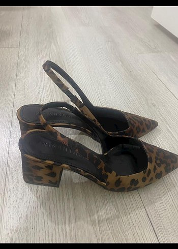 Kahverengi Leopar Desenli Süet Stiletto - Görsel 3