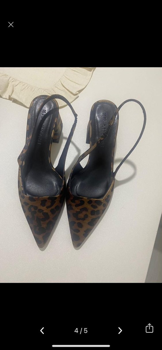 Kahverengi Leopar Desenli Süet Stiletto - Görsel 2