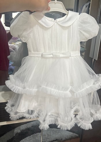 Beyaz Fırfırlı Kız Çocuk Abiye Elbise - Görsel 7