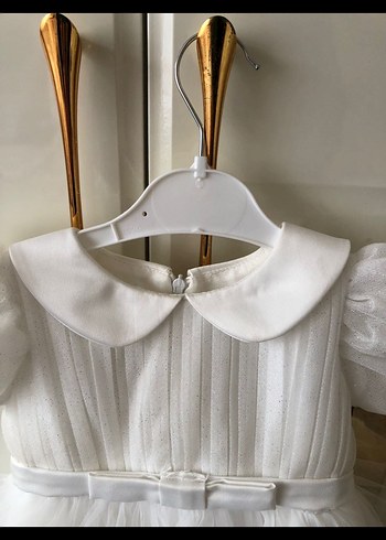 Beyaz Fırfırlı Kız Çocuk Abiye Elbise - Görsel 5