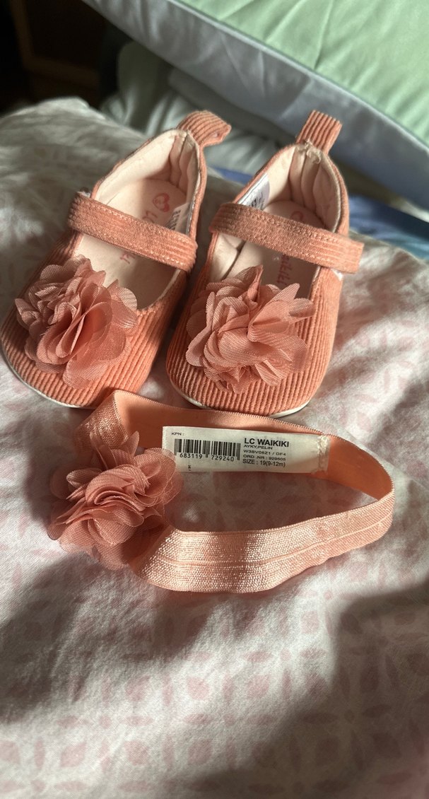 Pembe Fırfırlı İlk Adım Kız Ayakkabısı - Görsel 4