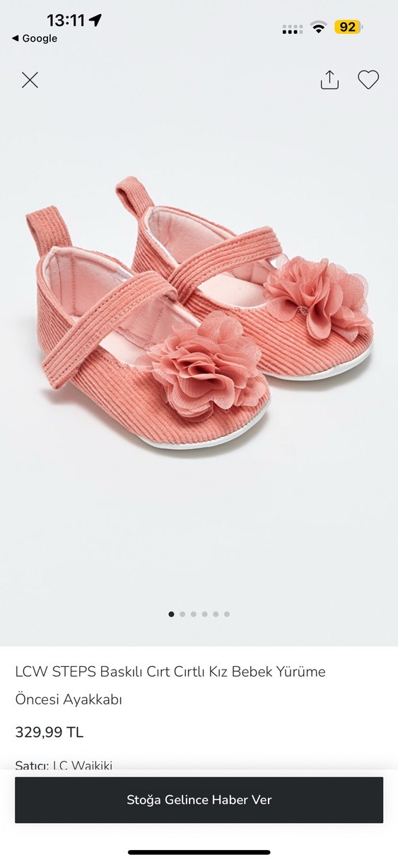 Pembe Fırfırlı İlk Adım Kız Ayakkabısı - Görsel 2