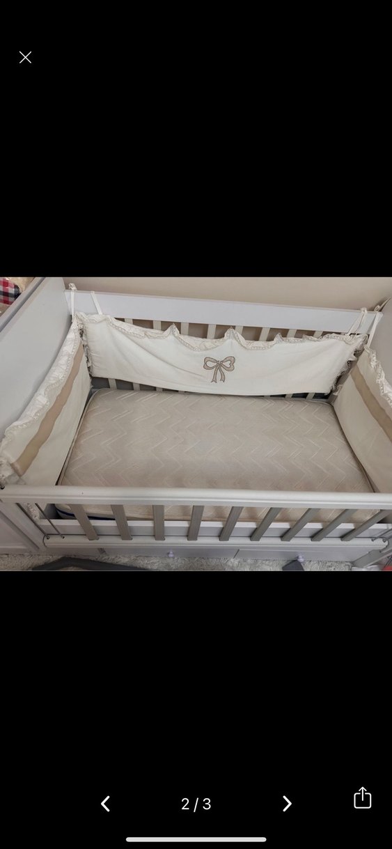 Beyaz Bebek Beşiği ve Sepeti - Görsel 4