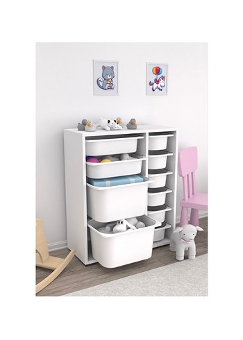 Beyaz Çok Bölmeli Dolap Düzenleyici - Görsel 3