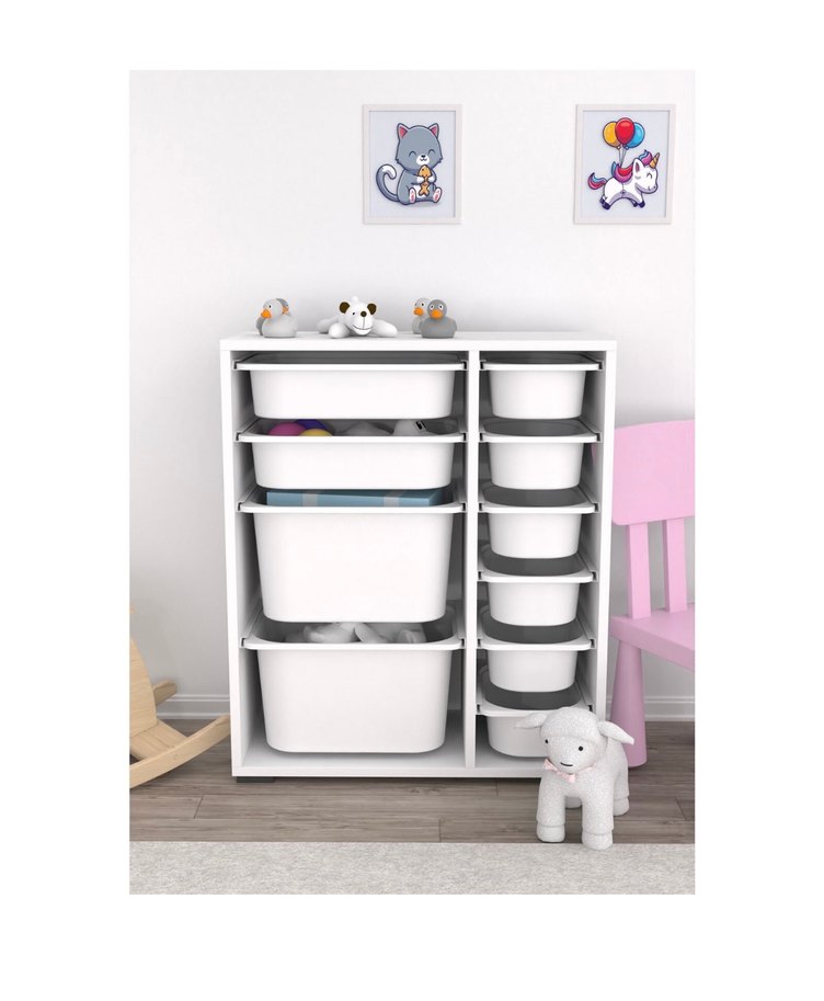 Beyaz Çok Bölmeli Dolap Düzenleyici - Görsel 2