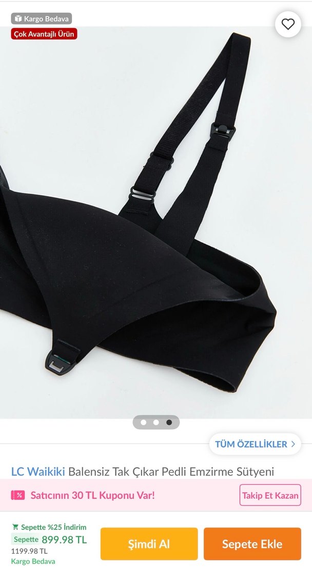 LC Waikiki Siyah Balensiz Emzirme Sütyeni - Görsel 4