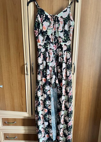 Çiçek Desenli yazlık şortlu elbise Uzun Elbise - Görsel 5