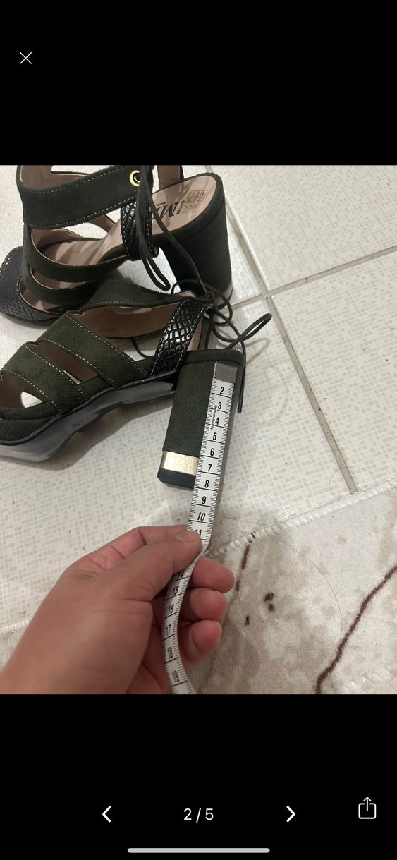 Siyah Yılan Desenli Bağcıklı Topuklu Ayakkabı - Görsel 2