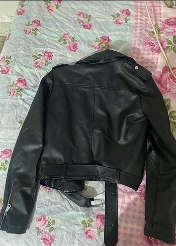 m Beden siyah Renk Kadın Siyah Deri Biker Ceket