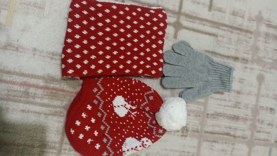 Gri Örgü Kız Eldiveni - Görsel 2