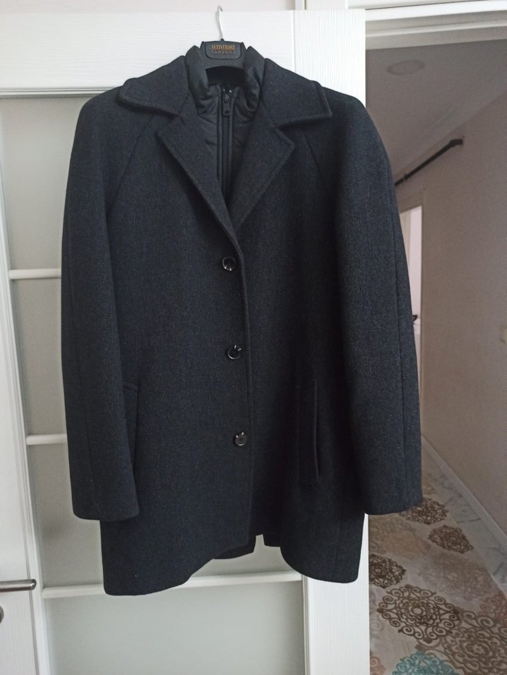 Gri Erkek Midi Boy Düğmeli Klasik Ceket - Görsel 2