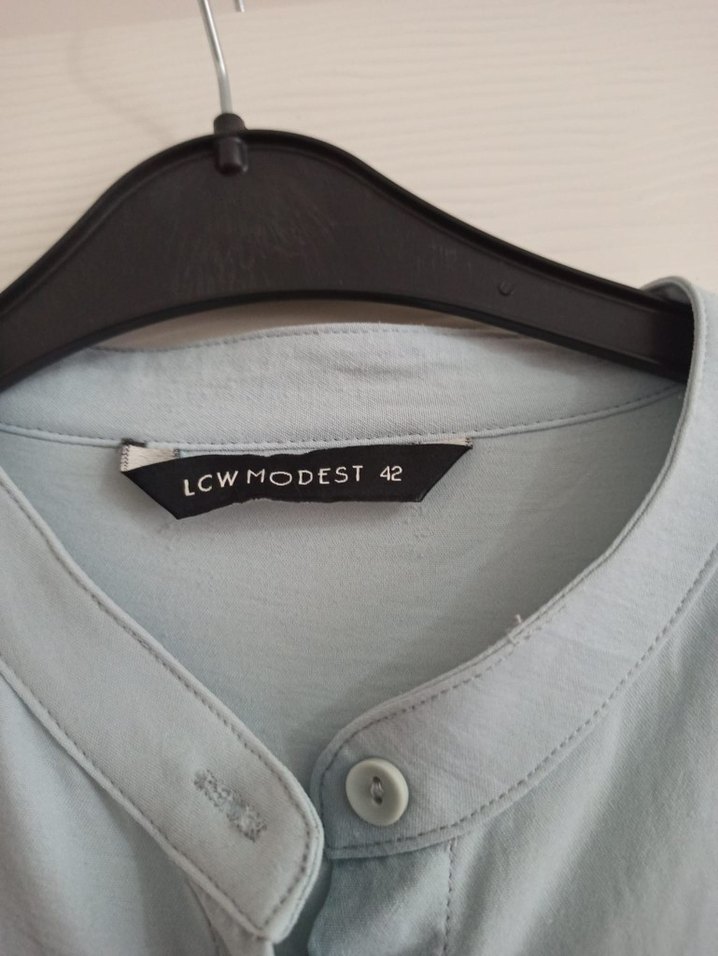 Gri Uzun Kollu Keten Tunik - Görsel 2