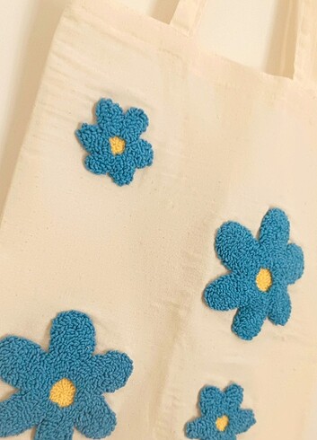 Punch işleme yıkanmış ham bez çanta  - Görsel 2